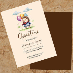 Hedgehog Verjaardag Uitnodiging