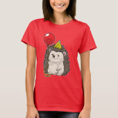 Hedgehog Verjaardagsballon T-shirt (Voorkant)