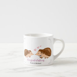 Hedgehog verloving / bruiloft espresso kop