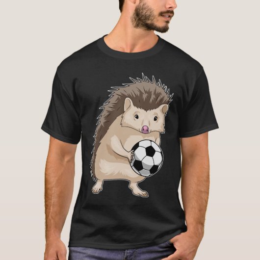 Hedgehog Voetballer Voetbal T-shirt (Voorkant)