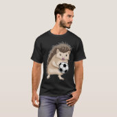 Hedgehog Voetballer Voetbal T-shirt (Voorkant volledig)