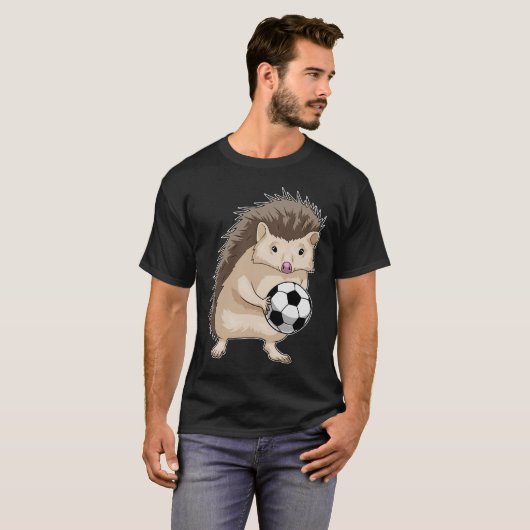 Hedgehog Voetballer Voetbal T-shirt (Voorkant volledig)