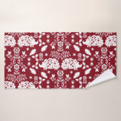 Hedgehog Volkskunst Badhanddoek (Badhanddoek)