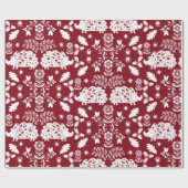 Hedgehog Volkskunst Cadeaupapier (Vlak)