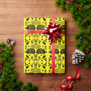 Hedgehog Volkskunst Cadeaupapier