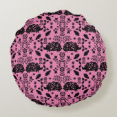 Hedgehog Volkskunst Rond Kussen (Achterkant)