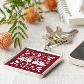 Hedgehog Volkskunst Sleutelhanger (Zijkant)