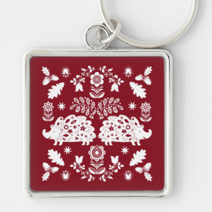 Hedgehog Volkskunst Sleutelhanger
