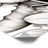 Hedgehog Vreedzame Natuur Prairie Schetstekening Poster (Hoek)