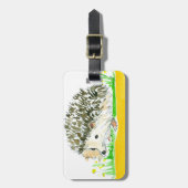 Hedgehog Waterverf Geel Aangepaste Naam Bagagelabel (Voorkant verticaal)