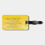 Hedgehog Waterverf Geel Aangepaste Naam Bagagelabel (Achterkant horizontaal)