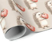 Hedgehog with Heart Love Cadeaupapier (Rol Hoek)
