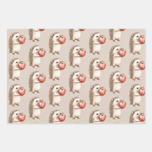 Hedgehog with Heart Love Inpakpapier Vel (Voorkant)