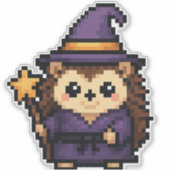 Hedgehog Wizard 6x6 Sticker (Voorkant)