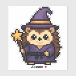 Hedgehog Wizard 6x6 Sticker