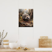 Hedgehog Woodland Animal Art Print Poster (Keuken)