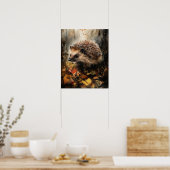 Hedgehog Woodland Animal Art Print Poster (Keuken)