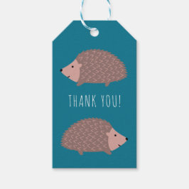Hedgehog woodland Dank u Cadeaulabel