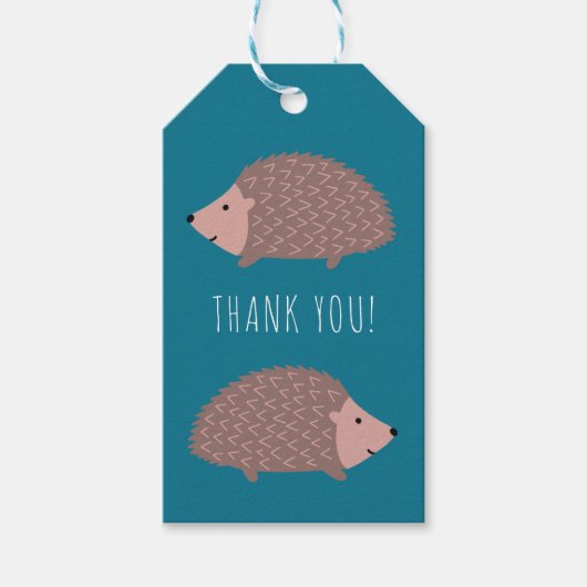 Hedgehog woodland Dank u Cadeaulabel (Voorkant)
