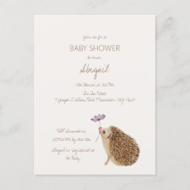 Hedgehog Woodland Forest Baby shower Briefkaart
