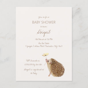 Hedgehog Woodland Forest Baby shower Briefkaart