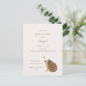 Hedgehog Woodland Forest Baby shower Briefkaart (Staand voorkant)