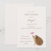 Hedgehog Woodland Forest Baby shower Kaart (Voorkant / Achterkant)