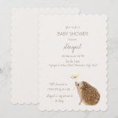 Hedgehog Woodland Forest Baby shower Kaart (Voorkant / Achterkant)