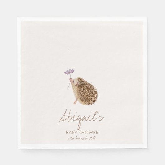 Hedgehog Woodland Forest Baby shower Servet (Voorkant)
