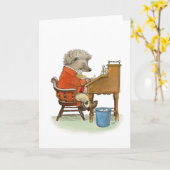 Hedgehog Writer Note Kaart (Gele Bloem)