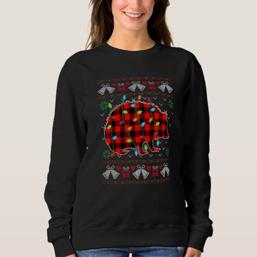 Hedgehog Xmas Lights Ugly Christmas Sweater (Voorkant)
