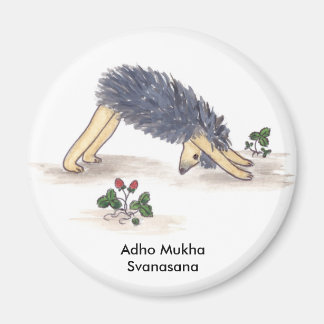 Hedgehog Yoga, Downdog (met tekst) Magneet