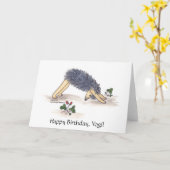 Hedgehog Yoga Downward-facing-dog Kaart (Gele Bloem)