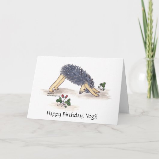Hedgehog Yoga Downward-facing-dog Kaart (Voorkant)