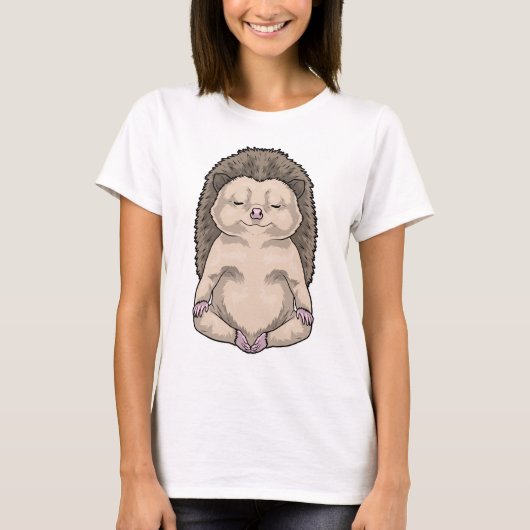 Hedgehog Yoga Fitness Meditation T-shirt (Voorkant)