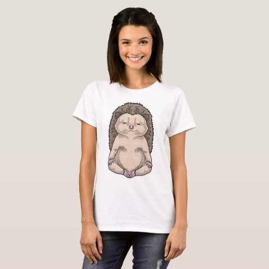Hedgehog Yoga Fitness Meditation T-shirt (Voorkant volledig)