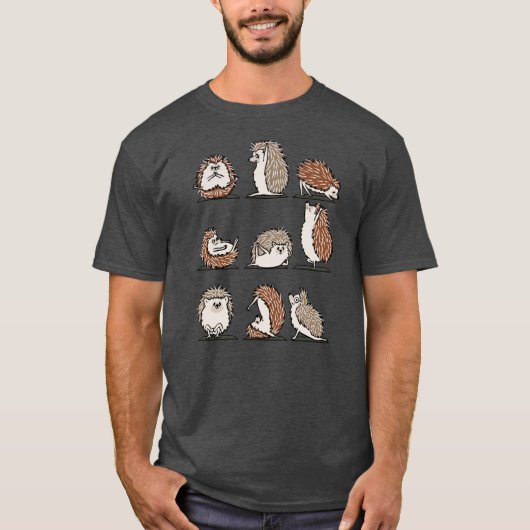 Hedgehog Yoga funny friends T-shirt (Voorkant)