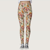 Hedgehogs and autumn forest flora on ivory leggings (Voorkant)