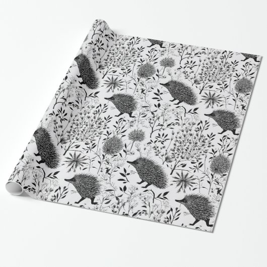 Hedgehogs Designer Verpakkingspapier Cadeaupapier (Uitgerold)