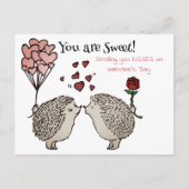 Hedgehogs kussen Valentijns's liefde Feestdagenkaart (Voorkant)