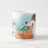 Hedgehogs praten met elkaar Illustratie Grote Koffiekop (Voorkant)