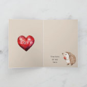 Hedgehogs with Heart Love Kaart (Binnen)