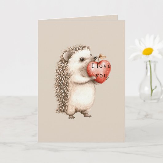 Hedgehogs with Heart Love Kaart (Kleine Plant)