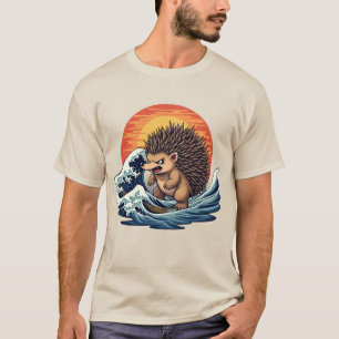 Hedgehogzilla Wave - Japanse kunst Hedgehog T-shirt