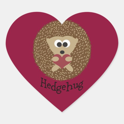 Hedgehug Cute Hedgel Holding a Heart Hart Sticker (Voorkant)