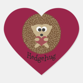 Hedgehug Cute Hedgel Holding a Heart Hart Sticker
