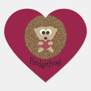 Hedgehug Cute Hedgel Holding a Heart Hart Sticker