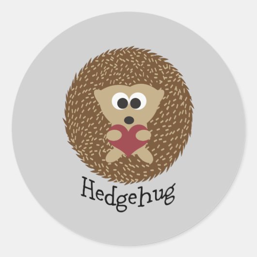Hedgehug Hedegel Ronde Sticker (Voorkant)