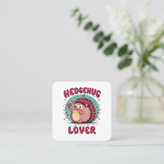 Hedgehug Lover Vierkante Visitekaartje (Staand voorkant)
