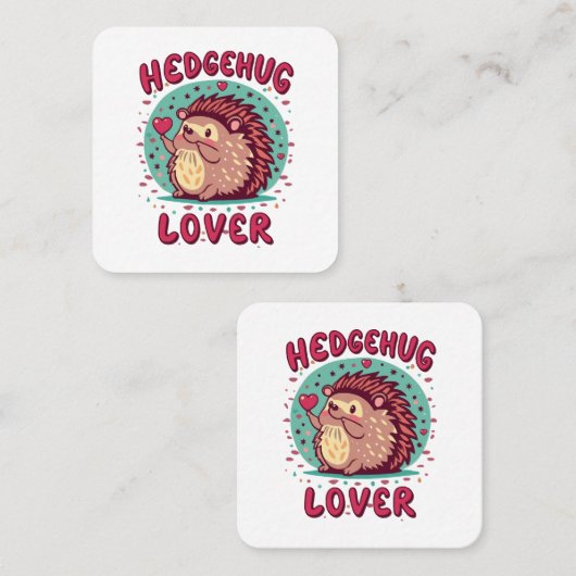 Hedgehug Lover Vierkante Visitekaartje (Voorkant / Achterkant)